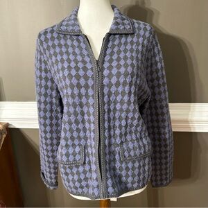 Ladies Classic Pendleton wool zip up jacket in Lilac/Gray.  Size Medium.